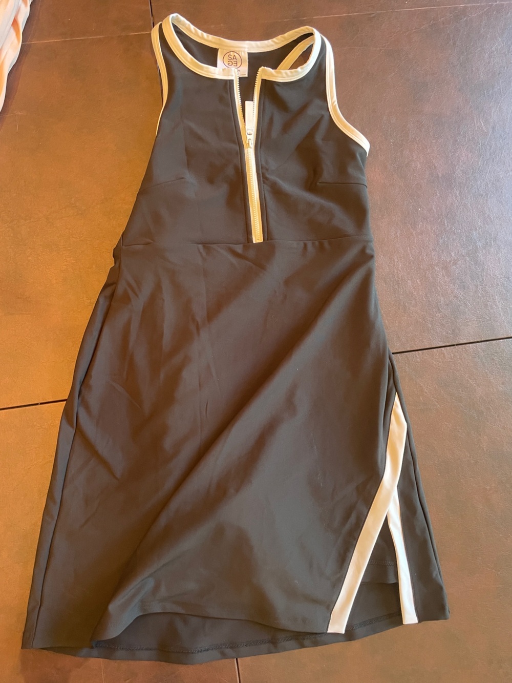 Sage Black Golf Tennis skort Dress with White Trim S